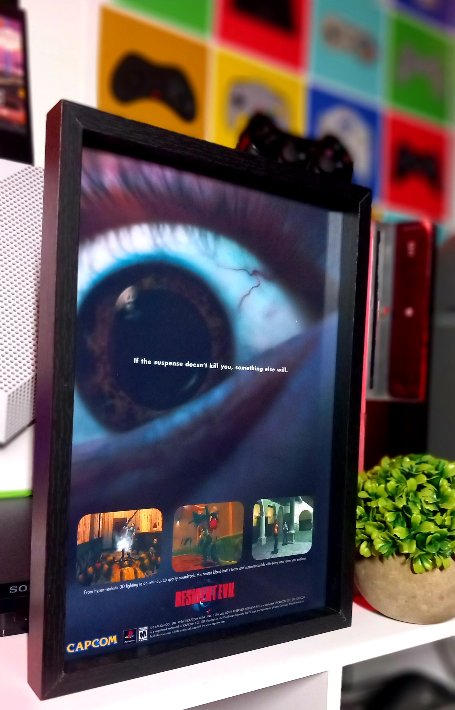Cadre décoratif Resident Evil affiche publicitaire originale Capcom – If the suspense doesn't kill you