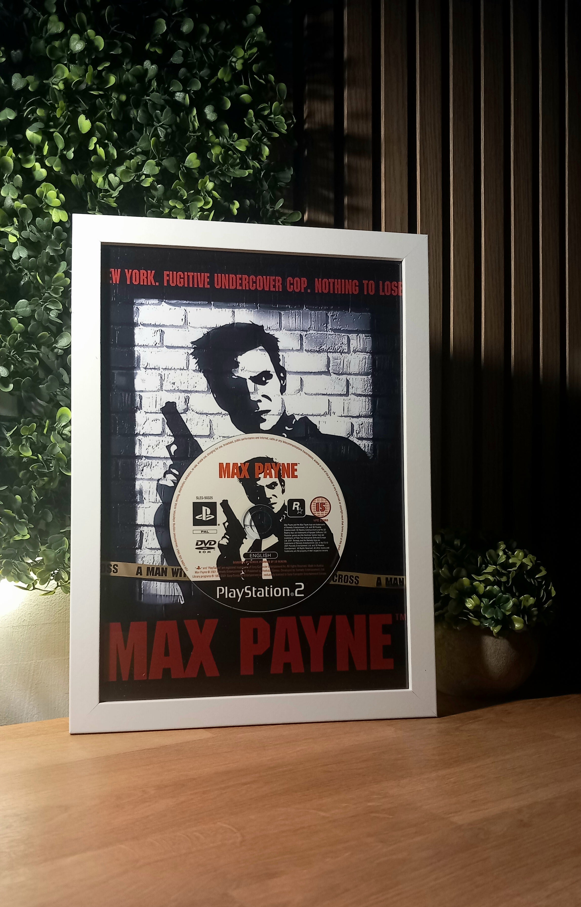 Cadre décoratif Max Payne PS2 – Rockstar Games DVD film noir New York