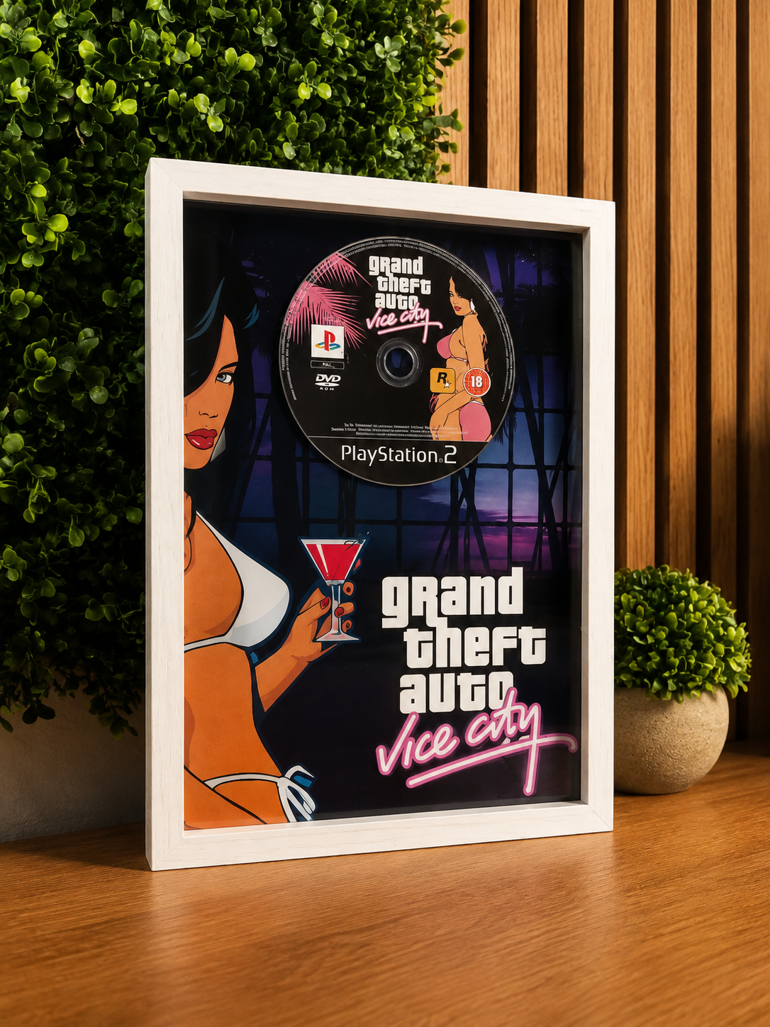 Cadre décoratif GTA Vice City – PS2 avec CD