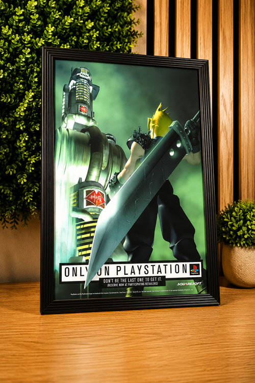 Cadre affiche Final Fantasy VII Only on PlayStation SquareSoft