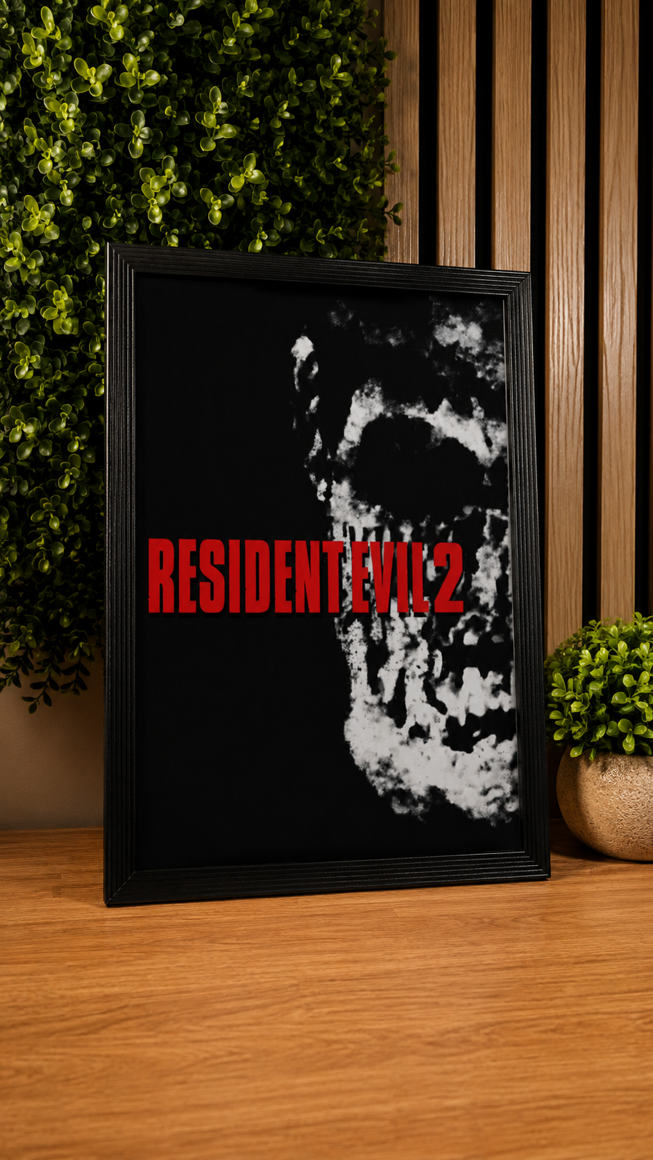 Cadre Affiche Resident Evil 2 Original noir et blanc