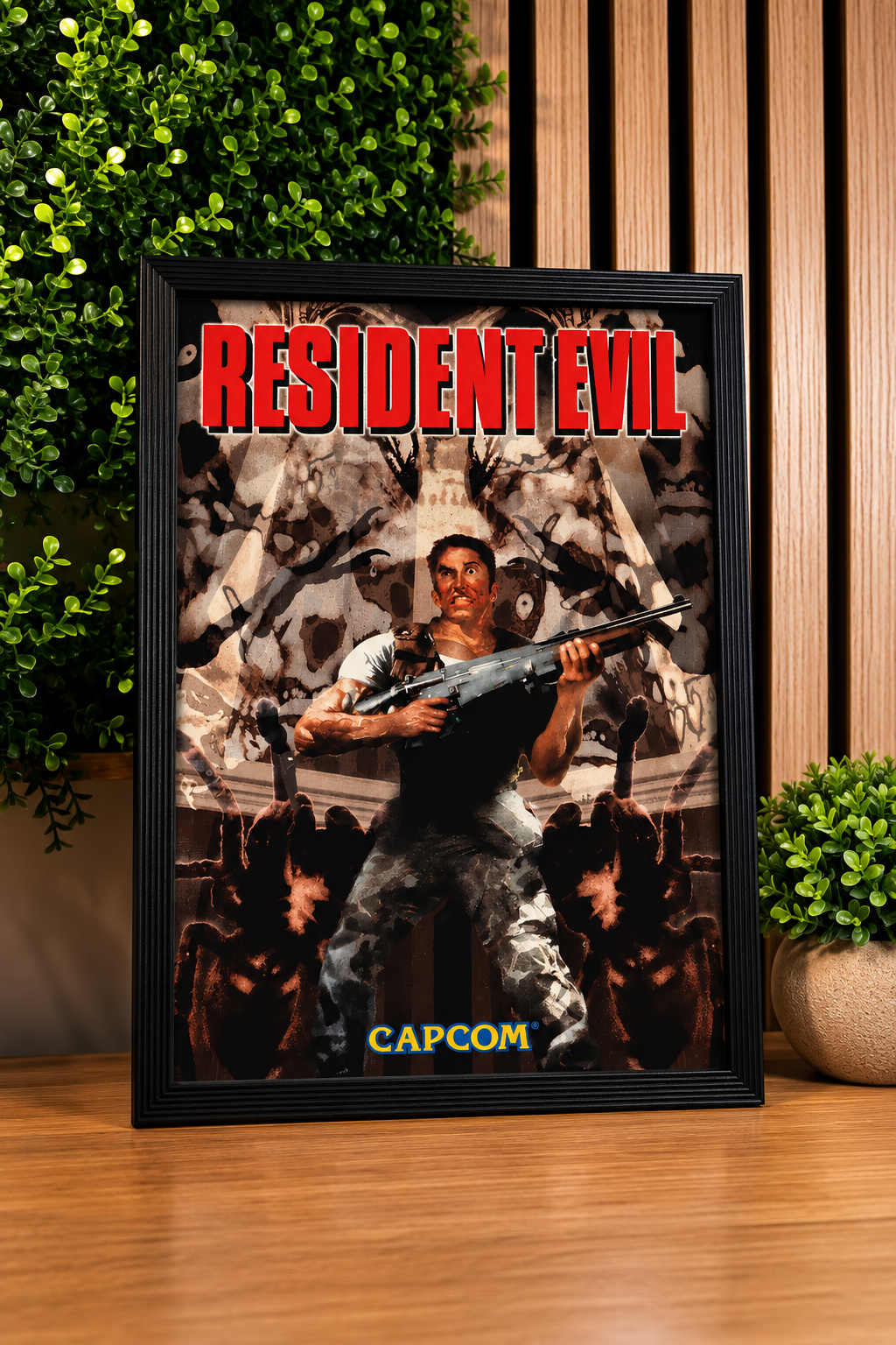 Cadre Affiche Resident Evil Chris Redfield artwork original