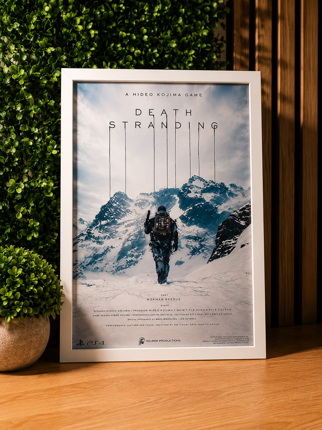Cadre Affiche Death Stranding Kojima Productions Norman Reedus montagnes