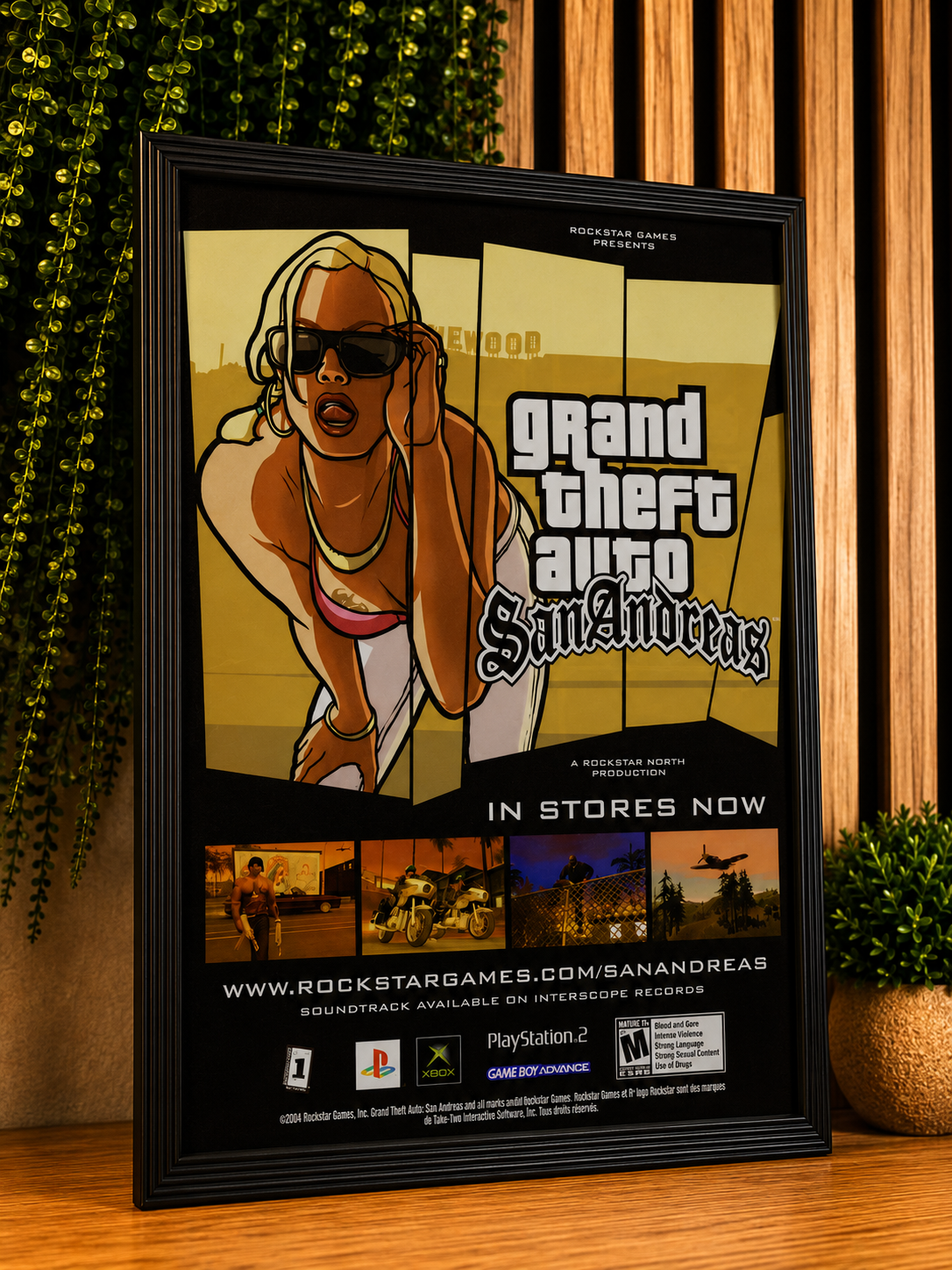 GTA San Andreas – Cadre Affiche publicité presse 2004 Rockstar